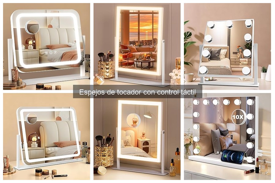 Ajustar la iluminación en espejos de tocador táctiles