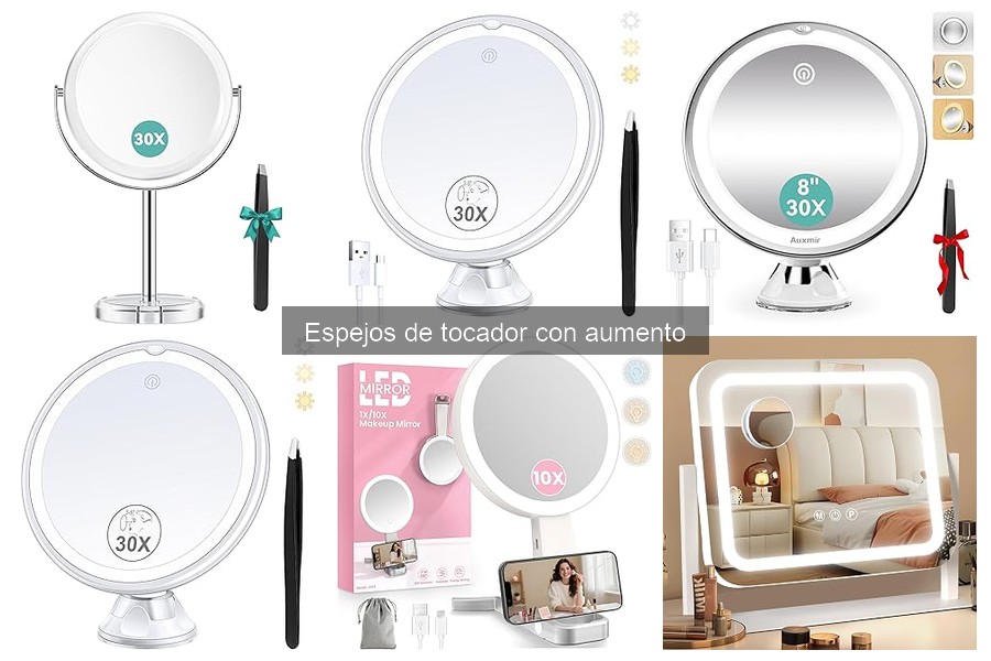 Comparativa de espejos de tocador con aumento: Mejores marcas