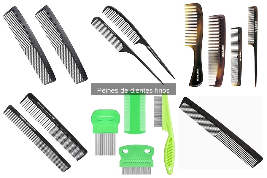 Comparativa de peines de dientes finos: plástico, madera y metal