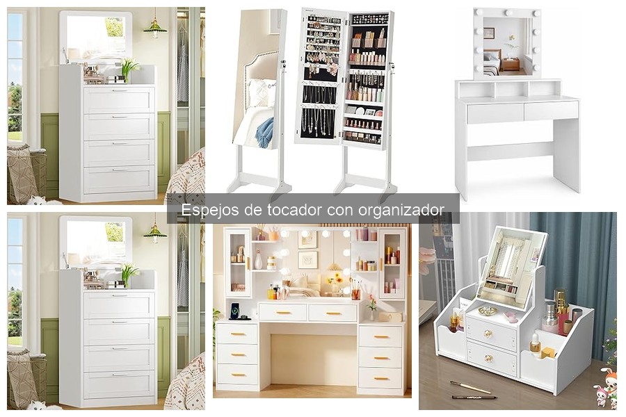 Dimensiones ideales de un espejo de tocador con organizador