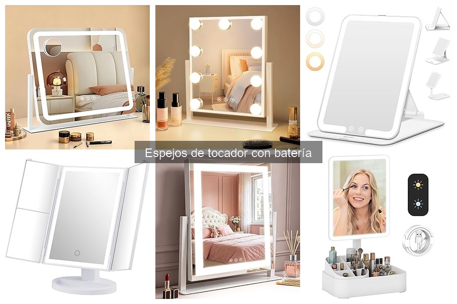 Espejos de tocador con batería: características y funciones