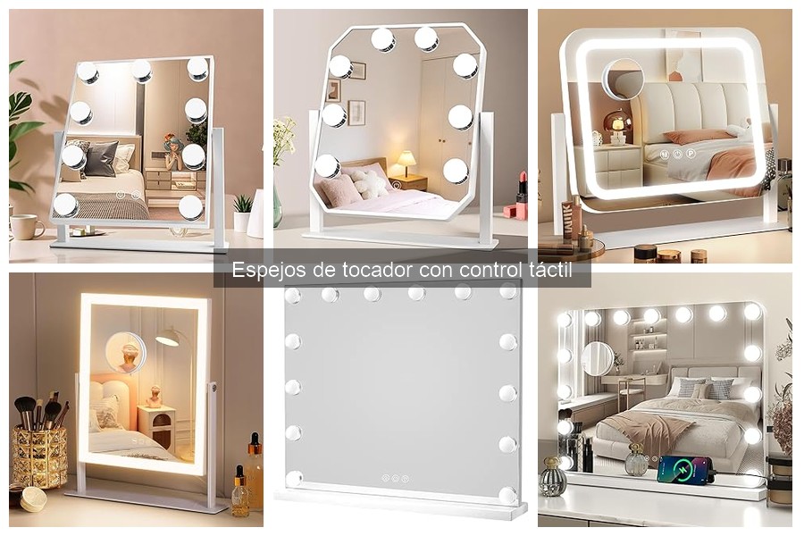 Espejos de tocador con control táctil para maquillaje profesional