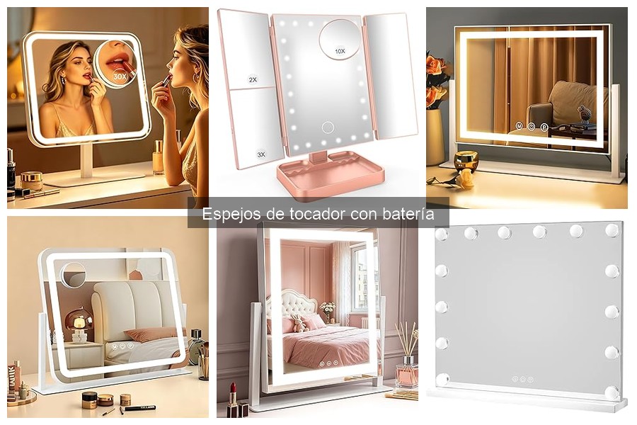 Mejores espejos de tocador con batería para maquillaje 2023