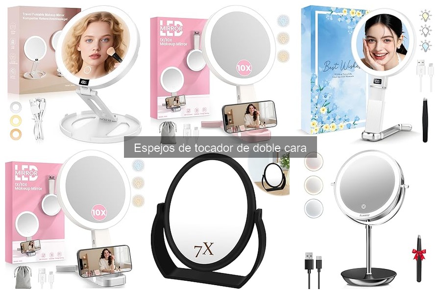 Mejores espejos de tocador de doble cara para maquillaje