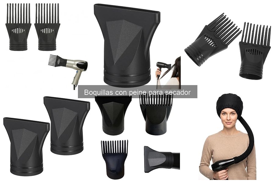 Tipos de boquillas con peine para secador de pelo