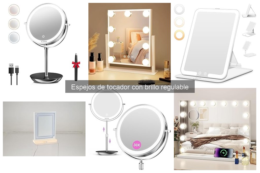 Tipos de espejos de tocador con brillo regulable disponibles